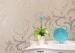 Removable Creamy White PVC Vinyl Wallpaper Embossed Wallcovering Leaf Pattern