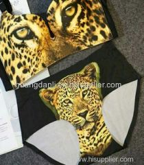 fashion Bras Sets 3d panther eye underwear sexy nontrace no rims small chest together gather leopard bar new suit