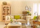 Flocking Modern Removable Wallpaper for Living Room with Warm Beige Floral