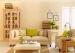 Flocking Modern Removable Wallpaper for Living Room with Warm Beige Floral