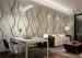 Dining Room Non - Woven Modern Removable Wallpaper With Black Wave Printing