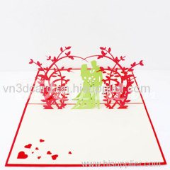 Wedding 4-Wedding Invitation-Laser cut-Pop up card-3D card-Handmade card-Paper cutting