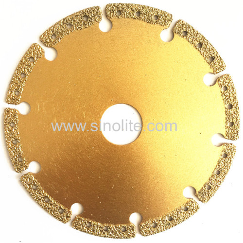 Diamond vacuum brazed saw blade titanium finish