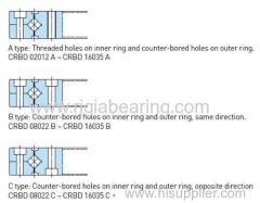 crossed roller bearing split outer ring and integrated inner ring