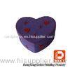 Cotton Fabric Cardboard High Gloss Gift Boxes Small Purple Heart Shape