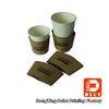 Corrugated Paper Disposable Takeaway Coffee Cup Holders Heat Resistant Brown