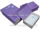 Purple Biodegradable Cardboard Flat Pack Gift Boxes Varnishing For Makeup Products