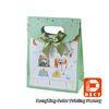 Cute Green Paper Gift Bags Velcro Matt Lamination Bow Tie Decoration Style