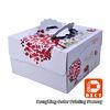 Corrugated Paper Decorative Cake Packaging Boxes White With Handle