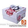 Corrugated Paper Decorative Cake Packaging Boxes White With Handle