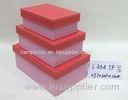 Pink Small Rectangular Handmade Cardboard Boxes Base And Lid For Gift Storage