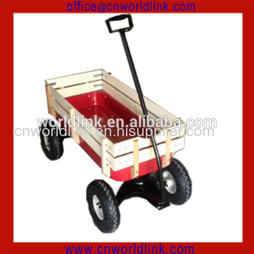 High Quality Beach and Garden Steel with Wooden Wagon Baby Cart