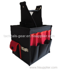 black and black tool bag tote