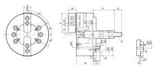 2 jaw solid dynamic hydraulic lathe oil chuck for magnetic table