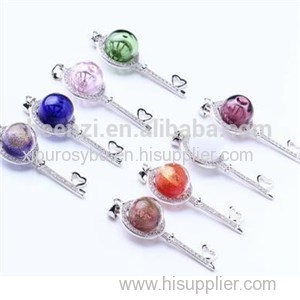 Key-heart Glass Oil Bottle Pendant