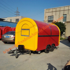 BBQ fast food trailer double axles deep fryer mobile food cart crepe fast food truck grinddle food vendor with fridge