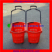 China 45L New Design Rolling Plastic Supermarket Shopping Plastic Handle Basket