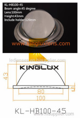 100mm 45 degree concave convex optical led glass lens for cree cxb 3590 led high bay light