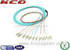 Fan Out LC OM3 Fibre Optic Cable Pigtail 3m LSZH Multi Fibers 12 Cores
