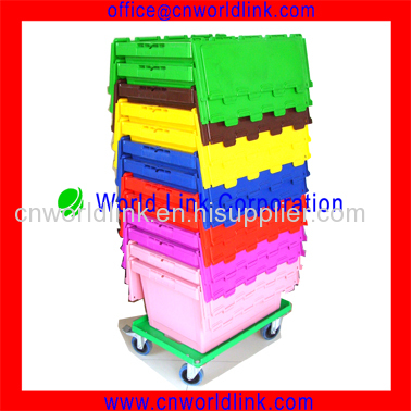 Four Wheels Heavy Duty Plastic Dolly Moving Plastic Pallet Tire Dolly Cart