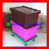 Four Wheels Heavy Duty Plastic Dolly Moving Plastic Pallet Tire Dolly Cart