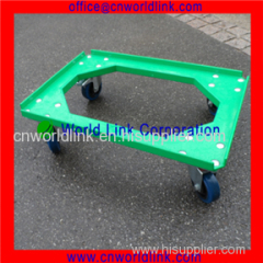 Four Wheels Heavy Duty Plastic Dolly Moving Plastic Pallet Tire Dolly Cart