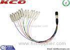 Fiber Optic Breakout Cable / QSFP Breakout Cable MTP MPO to 12 Fan Out SC