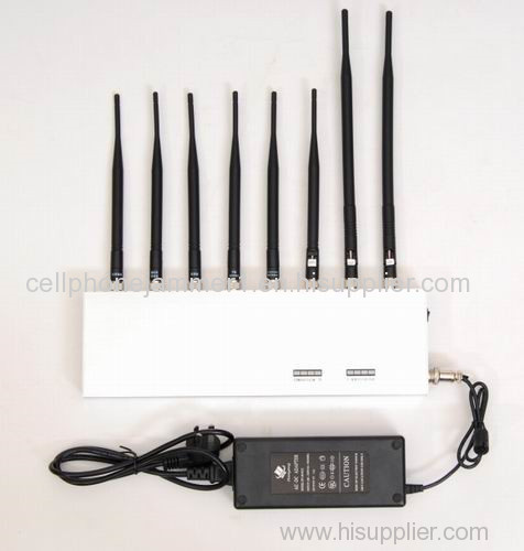 High Power 8 Antenna Cell Phone 3G WiFi GPS VHF UHF Jammer