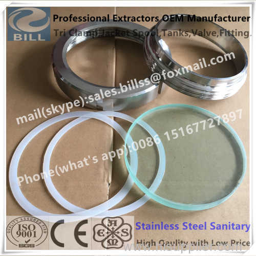 Stainless Steel Sanitary Welded end union sight glass with silicon gasket