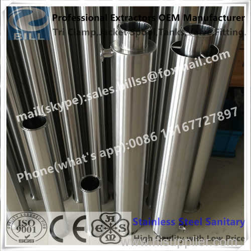 Stainless Steel Sanitary Tube Columns with open top closed bottom