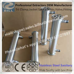 Stainless Steel Sanitary Tri Clamp condenser pipe with inlet and outlet drain