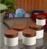 PP bottle plastic cream jar cosmetic container with wood lids