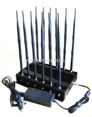 12-band Jammer Cell Phone GSM CDMA 3G 4G WIFI GPS VHF UHF and Lojack