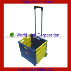 High Quality 2 Wheel Plastic Shopping Folding Cart Trolley