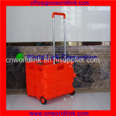 High Quality 2 Wheel Plastic Shopping Folding Cart Trolley