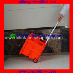 High Quality 2 Wheel Plastic Shopping Folding Cart Trolley