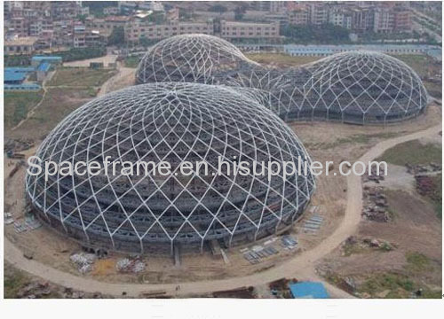 Dry coal shed space frame dome large span structural steel ...