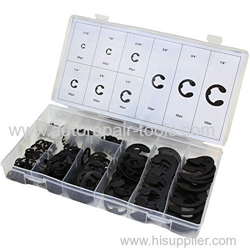 300-PC E-Clip High Carbon Steel Assorted Retaining Fastener