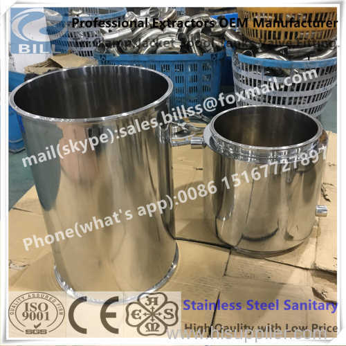 Sanitary Stainless Steel Tri Clamp Jacketed Spool with closed top and bottom
