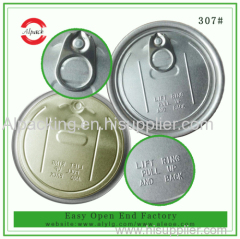 307 aluminum easy open lid for dried fruit canning