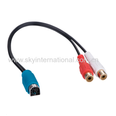 2RCA FEMALE AUX IN CABLE FOR ALPINE KCE-236B CAR AUDIO PARTS