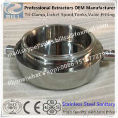 Stainless Steel Sanitary Jacketed Spool with flat bottom base 2" tall