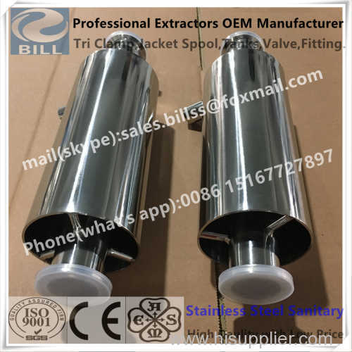 Stainless Steel Sanitary Extractors accessory Jacketed Spool with outlet drain
