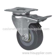 Swivel brake caster with brake