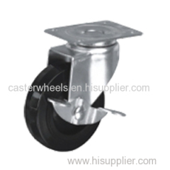 Right Duty plate caster with side brake