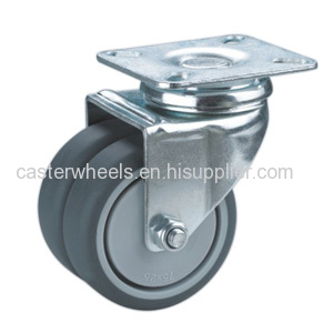 Swivel twin wheels caster