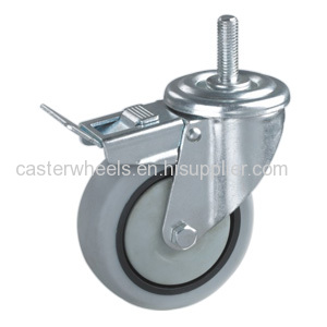 Trolley castors with brake