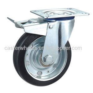 Steel core rubber caster wheel