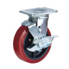 PU caster wheel with side brake