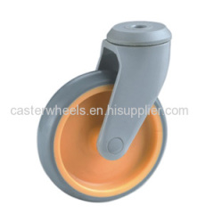 Medical caster with bolt hole